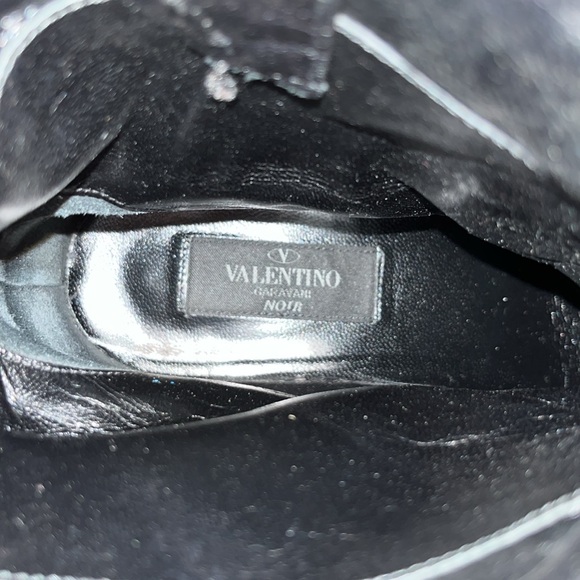 Valentino Black Combat Boots with Silver Studs - Picture 9 of 11